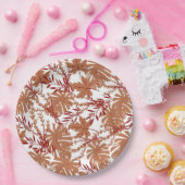 Brawn Autumn Floral Blätter Y2K Muster Pappteller (Party)