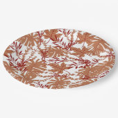Brawn Autumn Floral Blätter Y2K Muster Pappteller (Schrägansicht)