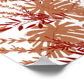 Brawn Autumn Floral Blätter Y2K Muster Poster (Ecke)