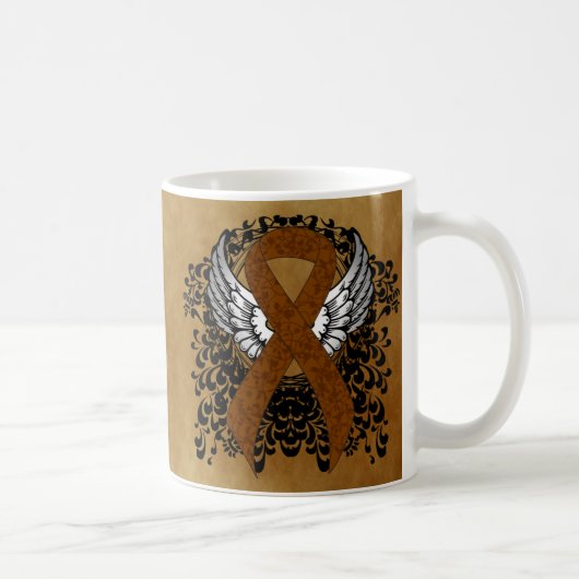 Brawn Awareness Ribbon mit Flügeln Kaffeetasse (Rechts)