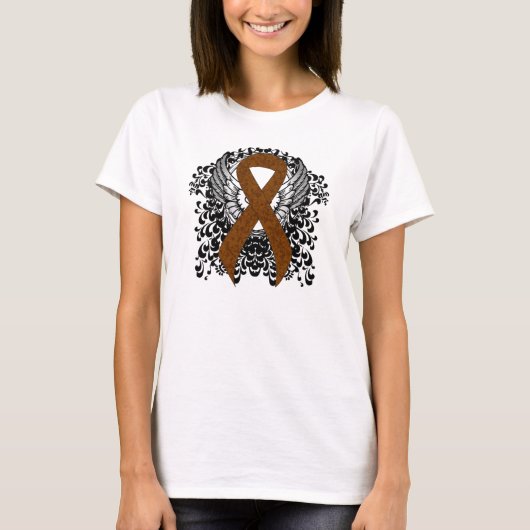 Brawn Awareness Ribbon mit Flügeln T-Shirt (Vorderseite)