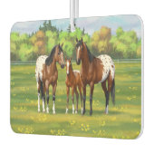 Brawn Bay Appaloosa Pferde im Sommer Weide Autolufterfrischer (Links)