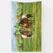 Brawn Bay Appaloosa Pferde im Sommer Weide Banner (Vertikal)