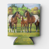 Brawn Bay Appaloosa Pferde im Sommer Weide Dosenkühler (Vorderseite)