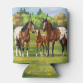 Brawn Bay Appaloosa Pferde im Sommer Weide Dosenkühler (Rückseite)