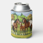 Brawn Bay Appaloosa Pferde im Sommer Weide Dosenkühler (Kanne Rückseite)