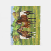 Brawn Bay Appaloosa Pferde im Sommer Weide Fleecedecke (Vorderseite)