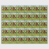 Brawn Bay Appaloosa Pferde im Sommer Weide Geschenkpapier (Flach)