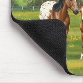 Brawn Bay Appaloosa Pferde im Sommer Weide Mousepad (Ecke)