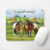 Brawn Bay Appaloosa Pferde im Sommer Weide Mousepad (Mit Mouse)