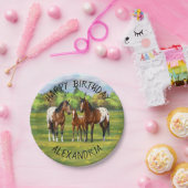 Brawn Bay Appaloosa Pferde im Sommer Weide Pappteller (Party)