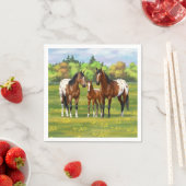 Brawn Bay Appaloosa Pferde im Sommer Weide Serviette (Beispiel)