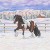 Brawn Bay Pinto Sinti und Roma Vanner Pferdefüsse  Aufkleber (Vorderseite)