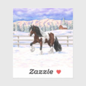 Brawn Bay Pinto Sinti und Roma Vanner Pferdefüsse  Aufkleber (Blatt)