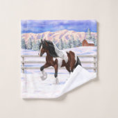 Brawn Bay Pinto Sinti und Roma Vanner Pferdefüsse  Badhandtuch Set (Waschlappen)