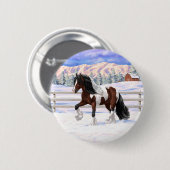 Brawn Bay Pinto Sinti und Roma Vanner Pferdefüsse Button (Vorne & Hinten)