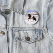 Brawn Bay Pinto Sinti und Roma Vanner Pferdefüsse Button (Beispiel)