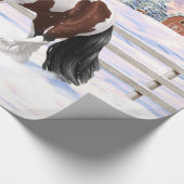 Brawn Bay Pinto Sinti und Roma Vanner Pferdefüsse  Geschenkpapier (Ecke)