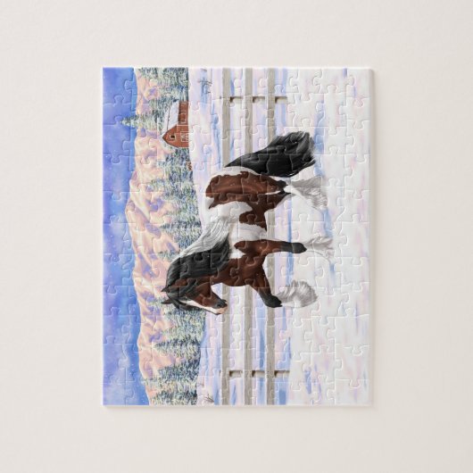 Brawn Bay Pinto Sinti und Roma Vanner Pferdefüsse Puzzle (Vertikal)