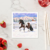 Brawn Bay Pinto Sinti und Roma Vanner Pferdefüsse Serviette (Beispiel)