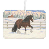 Brawn Bay Sinti und Roma Vanner Pferdefüsse im Sch Autolufterfrischer (Rückseite)