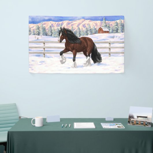 Brawn Bay Sinti und Roma Vanner Pferdefüsse im Sch Banner (Messeveranstaltung)