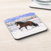 Brawn Bay Sinti und Roma Vanner Pferdefüsse im Sch Getränkeuntersetzer (Linke Seite)