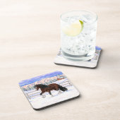 Brawn Bay Sinti und Roma Vanner Pferdefüsse im Sch Getränkeuntersetzer (Rechte Seite)