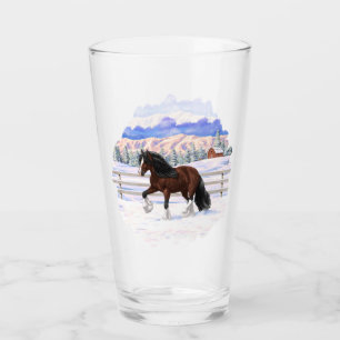 Brawn Bay Sinti und Roma Vanner Pferdefüsse im Sch Glas
