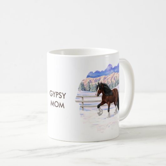 Brawn Bay Sinti und Roma Vanner Pferdefüsse im Sch Kaffeetasse (VorderseiteRechts)