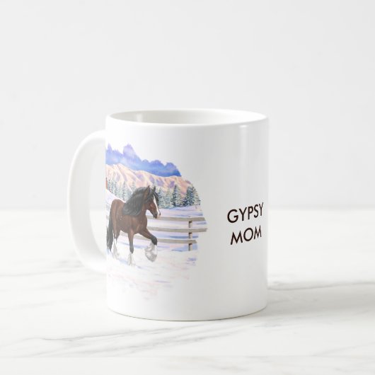 Brawn Bay Sinti und Roma Vanner Pferdefüsse im Sch Kaffeetasse (Vorderseite Links)