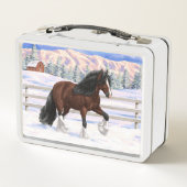 Brawn Bay Sinti und Roma Vanner Pferdefüsse im Sch Metall Brotdose (Rückseite)