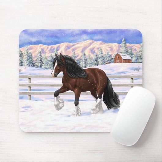 Brawn Bay Sinti und Roma Vanner Pferdefüsse im Sch Mousepad (Mit Mouse)