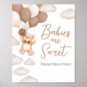 Brawn Bear Balloon Bearly Wait Babys sind süß Poster (Vorne)