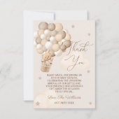 Brawn Bear Balloons Bearly Wait Baby Dusche Dankeskarte (Vorderseite)