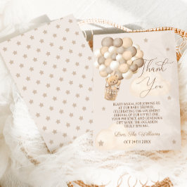 Brawn Bear Balloons Bearly Wait Baby Dusche Dankeskarte