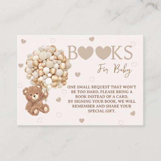 Brawn Bear Balloons buchen Babydusche anfordern Begleitkarte (Vorderseite)