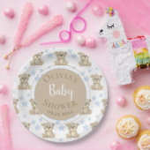 Brawn Bear Blue Stars Wasserfarbe Babydusche Pappteller (Party)
