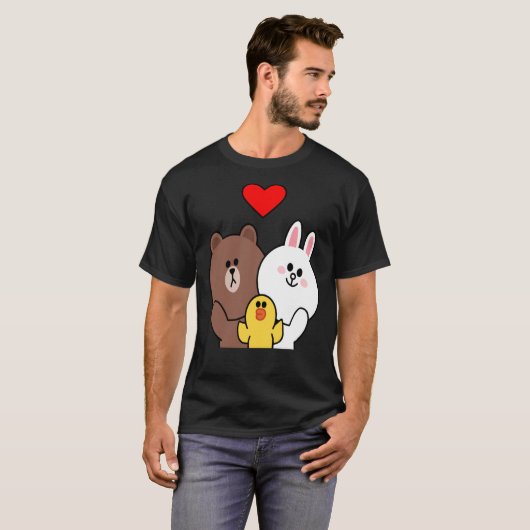 Brawn Bear Cony Bunny Rabbit Duck Wir Liebe Sie T-Shirt (Vorne ganz)