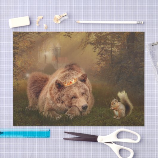 Brawn Bear Fantasy Fairytale Forest Seidenpapier (Handwerk)