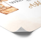 Brawn Bear Hot Air Ballon Babydusche Willkommen Poster (Ecke)