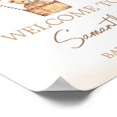 Brawn Bear Hot Air Ballon Babydusche Willkommen Poster (Ecke)