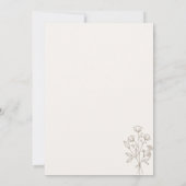 Brawn Beige Blume Bouquet Boho Minimal Botanicals Einladung (Rückseite)