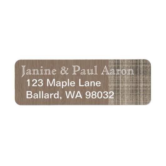 Brawn Beige Karierte Rücksendeadresse (Vorne)