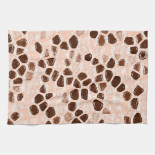 Brawn Beige Pink Coral Orange Geschirrtuch