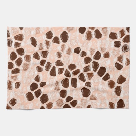 Brawn Beige Pink Coral Orange Geschirrtuch (Horizontal)
