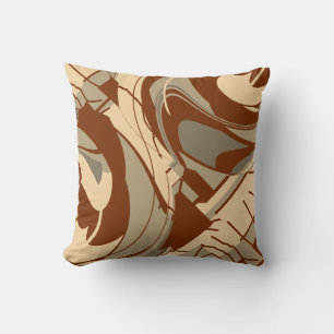 Brawn Beige Tan Mediterran Blütenmotiv Kissen