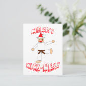 Brawn Belt Merry Kick-Mas! Feiertagspostkarte (Stehend Vorderseite)