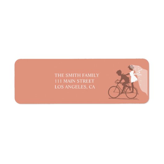 Brawn Bicycle Couple Wedding Return Label (Vorne)