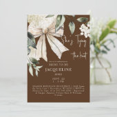 Brawn binden den Hydrangea-Polterabend des Knotens Einladung (Stehend Vorderseite)